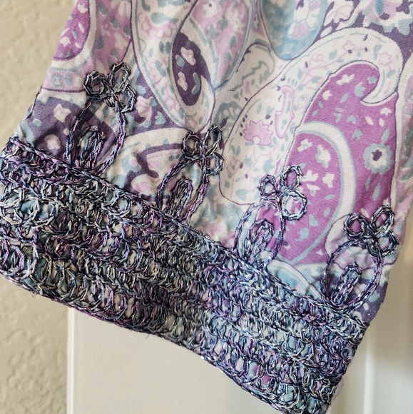 Calypso Purple and Blue Paisley Cotton Cover Up - Picture 5 of 10